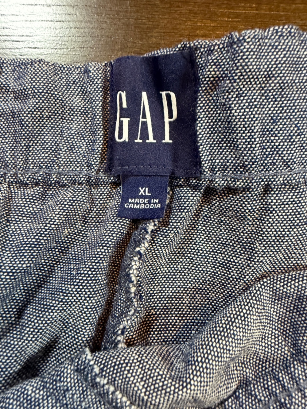 GAP Navy and White Linen Wide Leg Pants Coastal - Picture 6 of 12